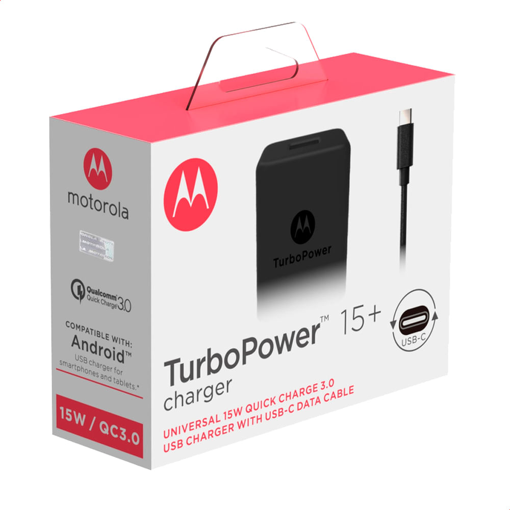 Carregador de Parede Motorola Turbo Power 15W 100240V Com Cabo USB