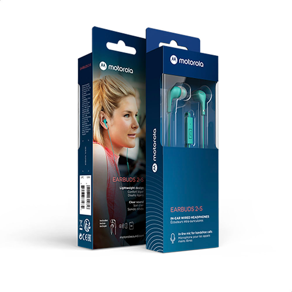 Fone De Ouvido Motorola Earbuds 2-S com Microfone - Turquesa - Motorola Home